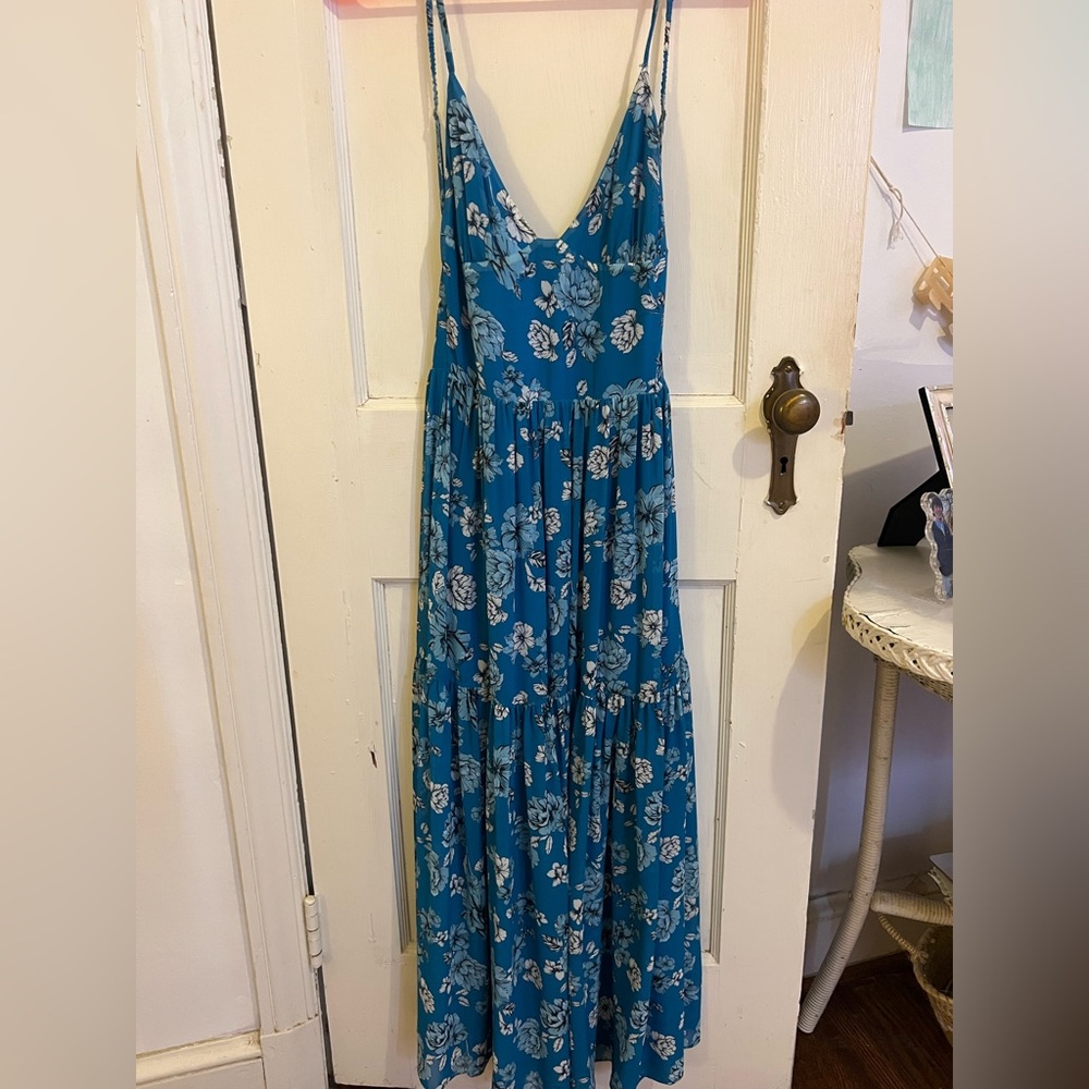 Blue Life Floral Teal Maxi Dress